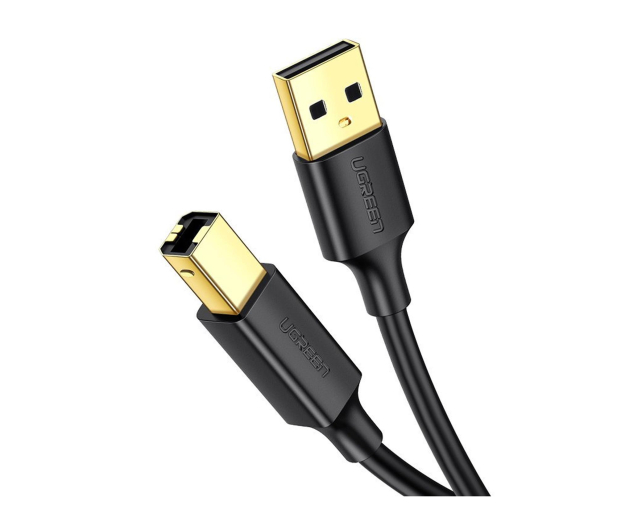 UGREEN US135 Kabel USB 2.0 A-B do drukarki pozłacany 1.5m czarny 6957303800452 - 1489212 - zdjęcie